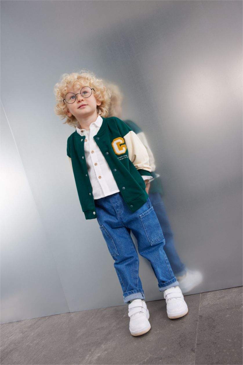 Сәби Ұл Қою жасыл Сәби Ұл бомбер қала Кардиган