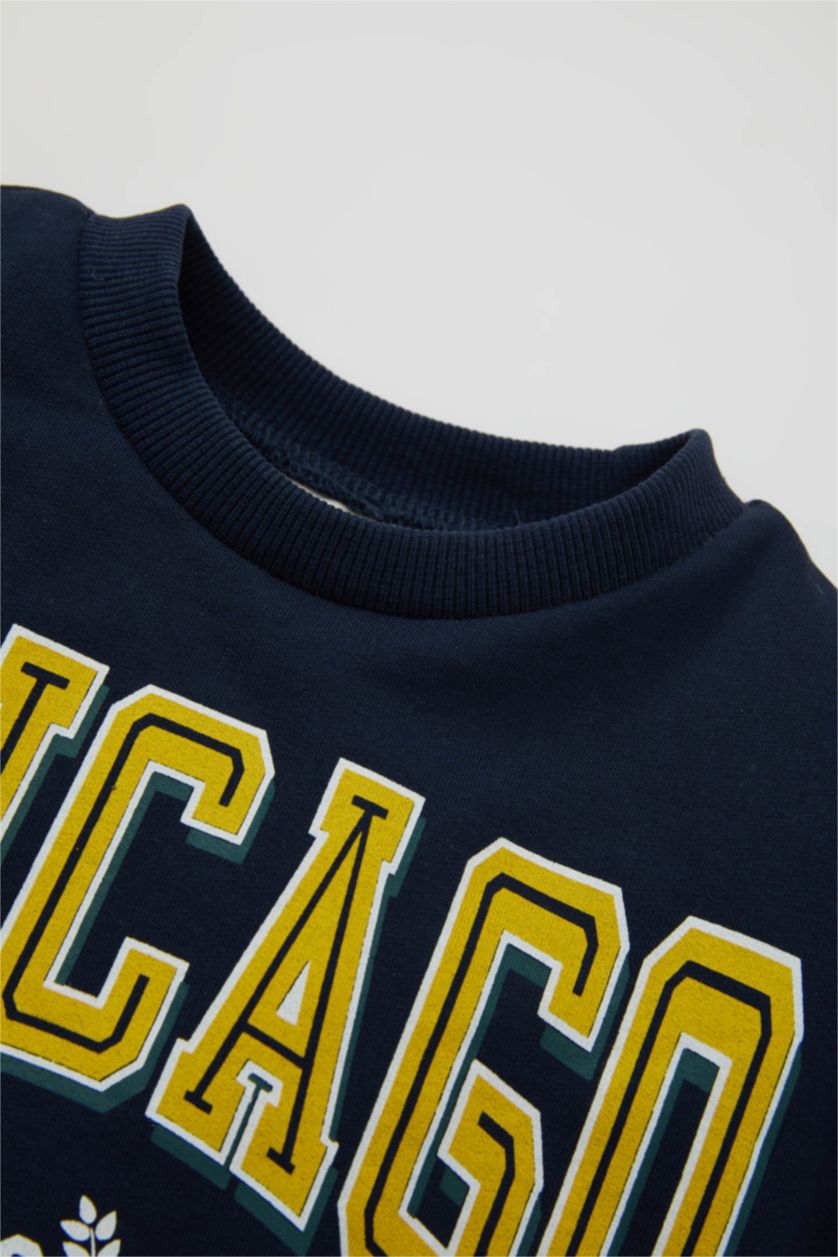 BABY BOY NAVY Baby Boy Crew Neck Printed Sweatshirt