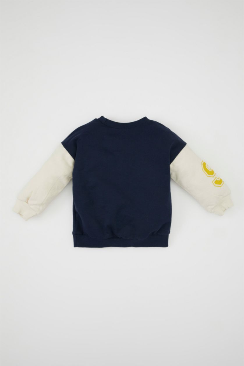 BABY BOY NAVY Baby Boy Crew Neck Printed Sweatshirt