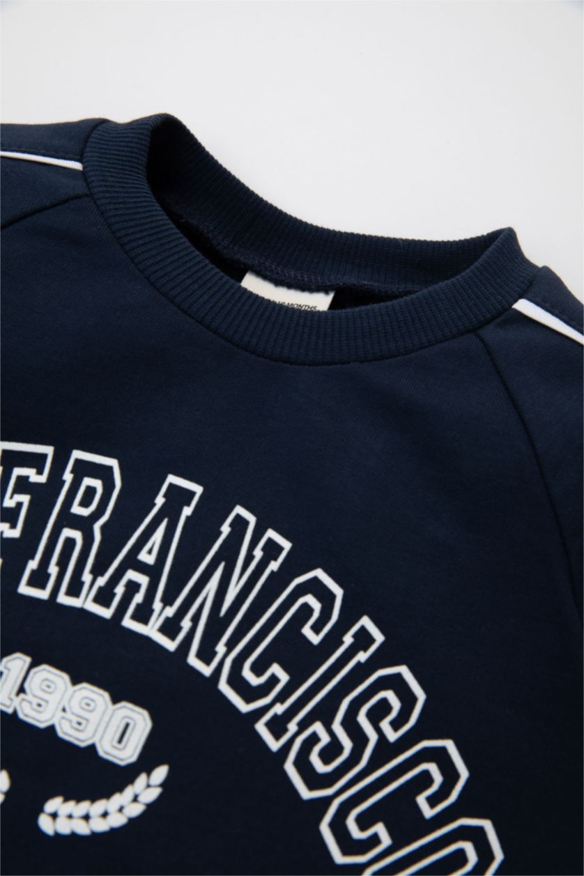 Малыши мальчики Синий Комплект вязанный 2 шт. стандартного кроя с принтом города из тонкой ткани для малышей мальчиков