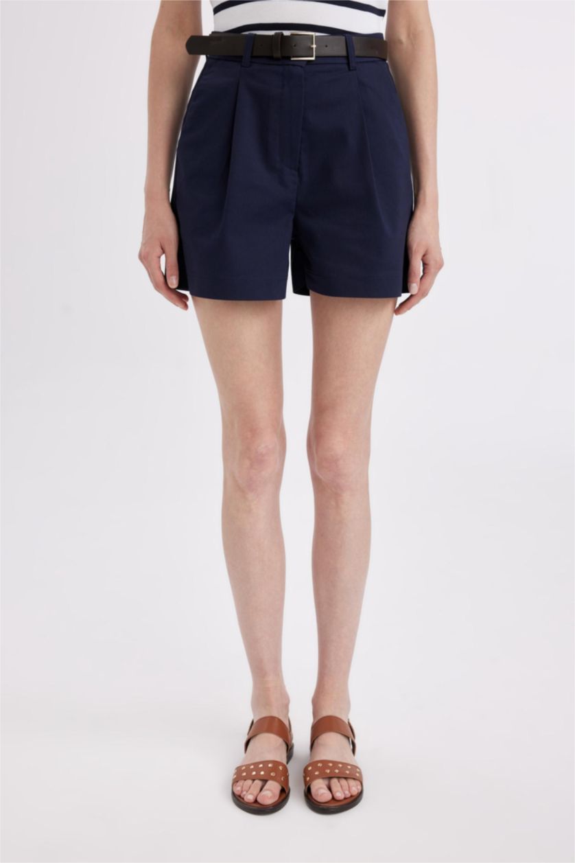 FEMME Marin Short chino taille haute