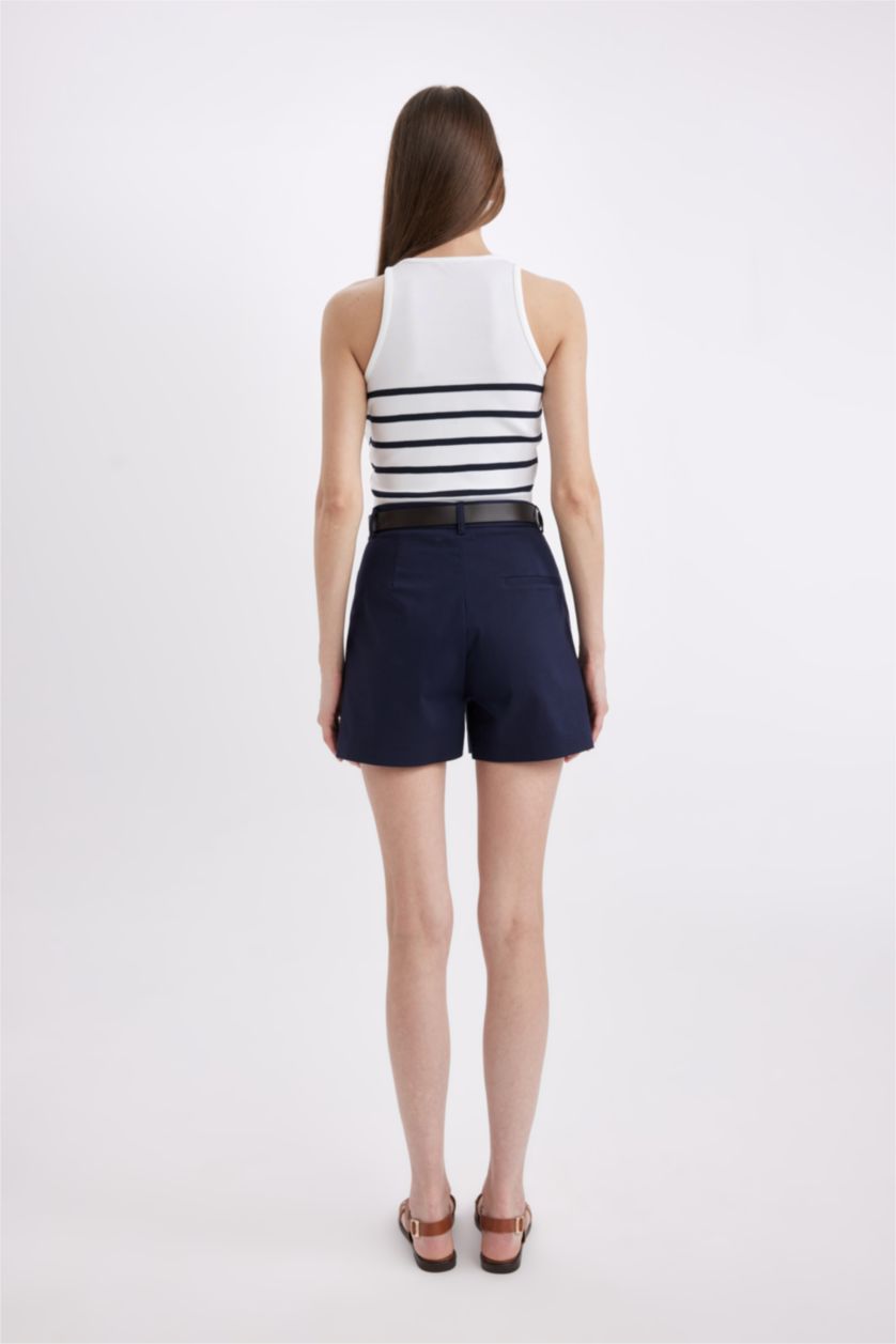 FEMME Marin Short chino taille haute