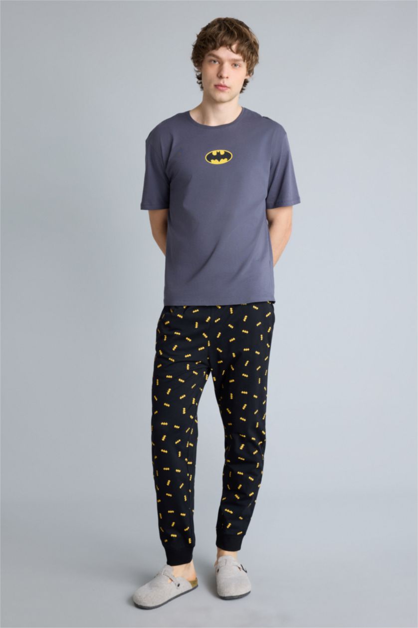 Erkek Antrasit Batman Regular Fıt Kısa Kollu 2'li Takım