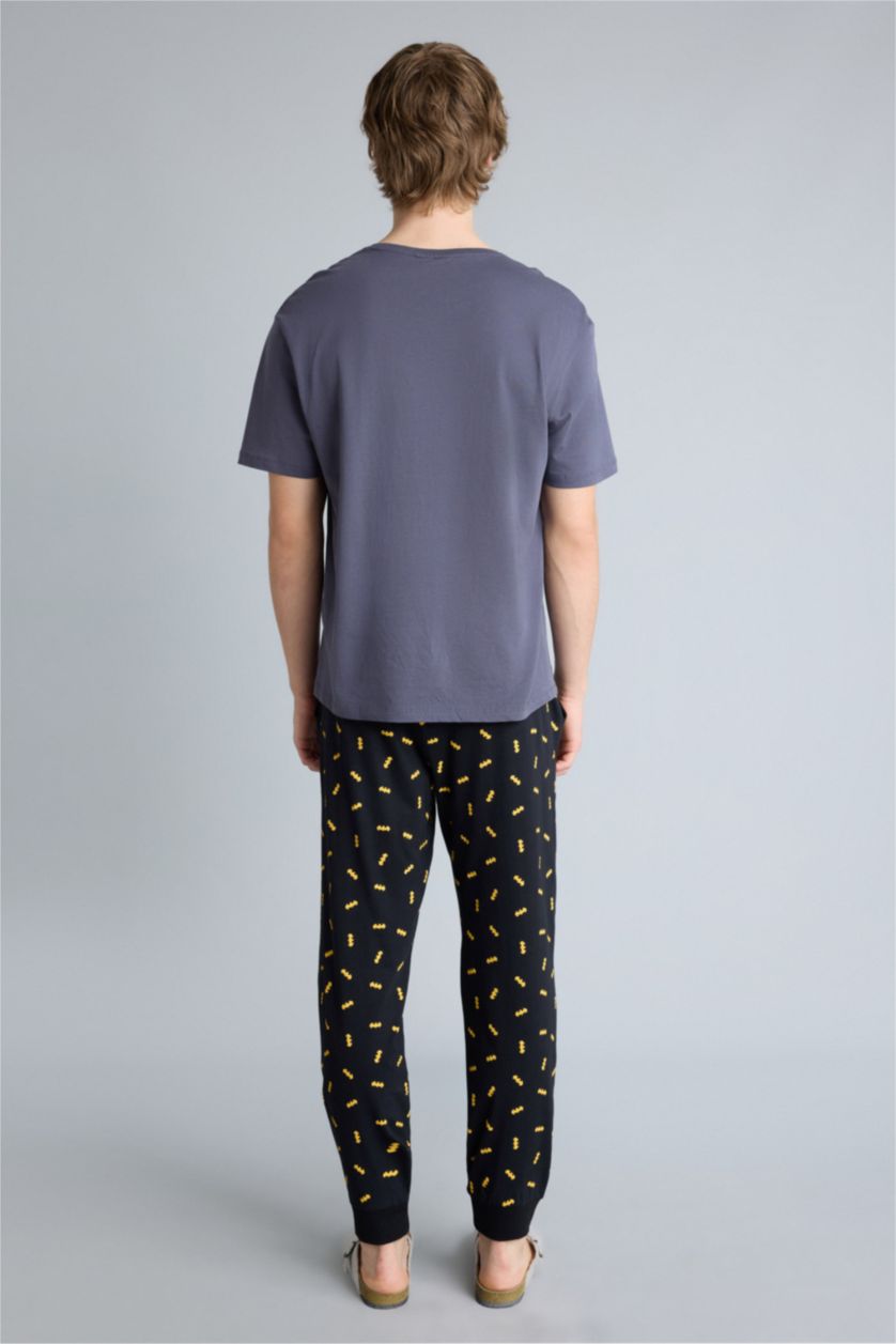 Erkek Antrasit Batman Regular Fıt Kısa Kollu 2'li Takım