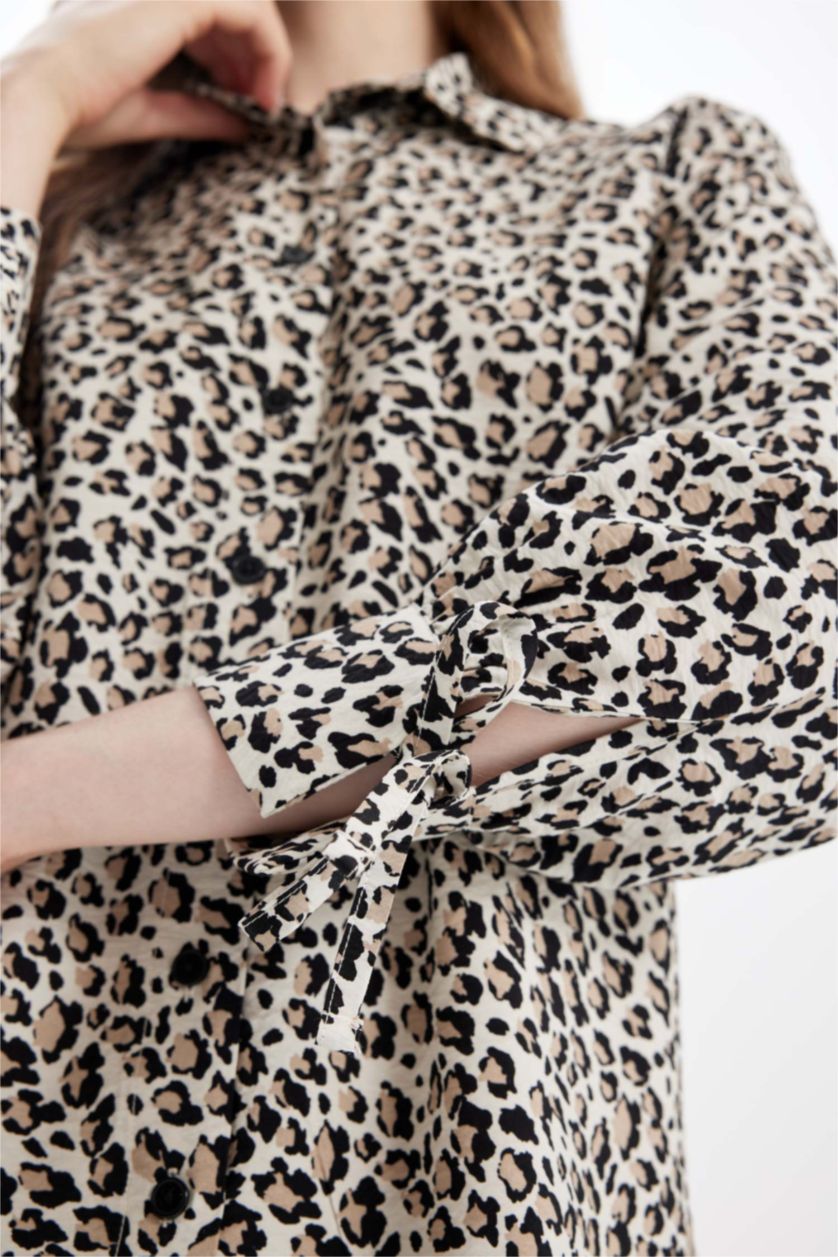 Woman Stone Relax Fit Shirt Collar Long Sleeve Tunic