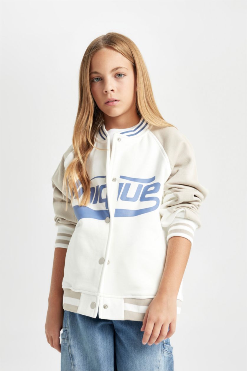 بناتي اوف وايت كارديجان بناتي بطبعة شعار تقيل اوفر سايز وبطانة ناعمة