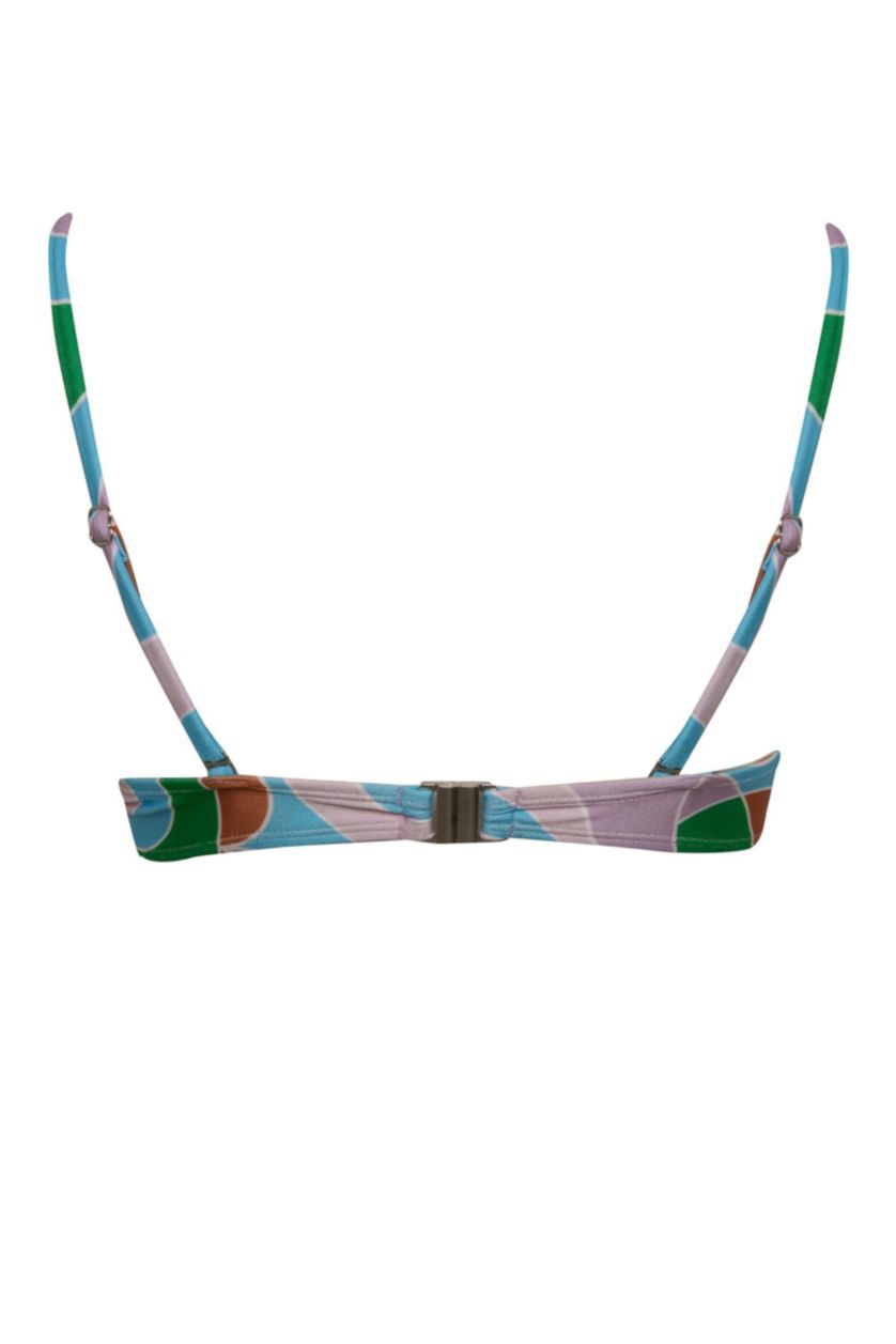 Woman Turquoise Afra x Defacto Patterned Bikini Top