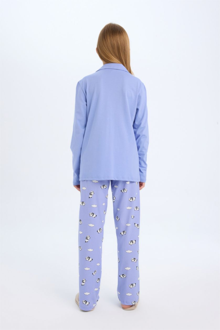 FILLES Violet Ensemble Pyjama Top à manches longues imprimé ours et Bas long pour Fille