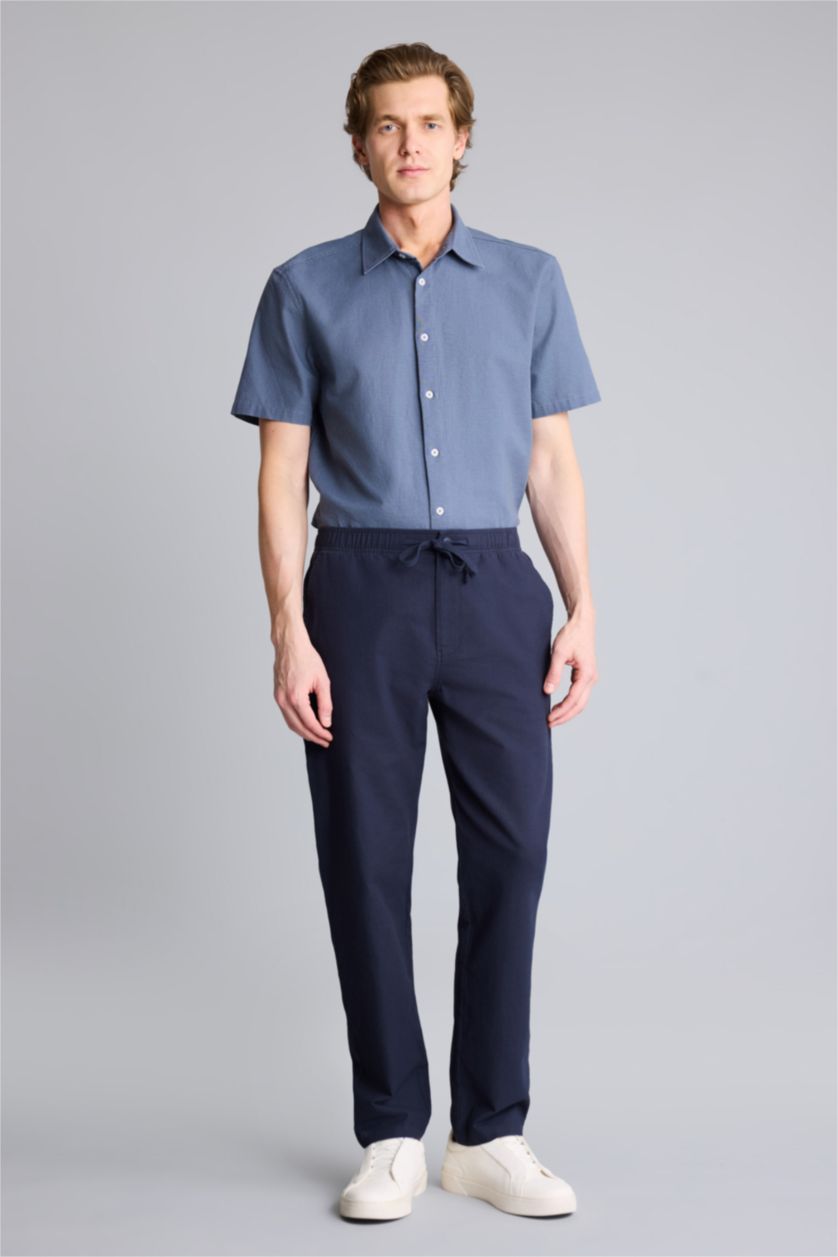 MAN NAVY Jogger Slim Fit Cotton Trousers