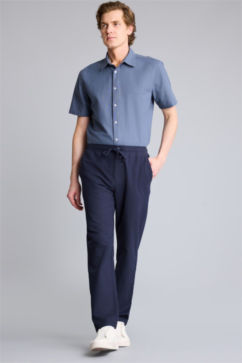 MAN NAVY Jogger Slim Fit Cotton Trousers