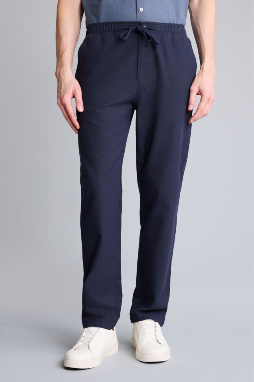 MAN NAVY Jogger Slim Fit Cotton Trousers