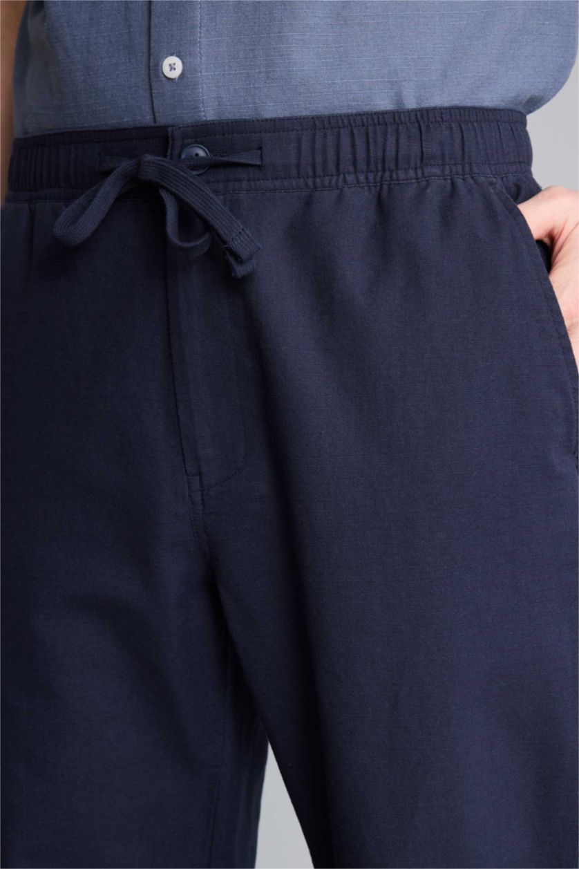MAN NAVY Jogger Slim Fit Cotton Trousers