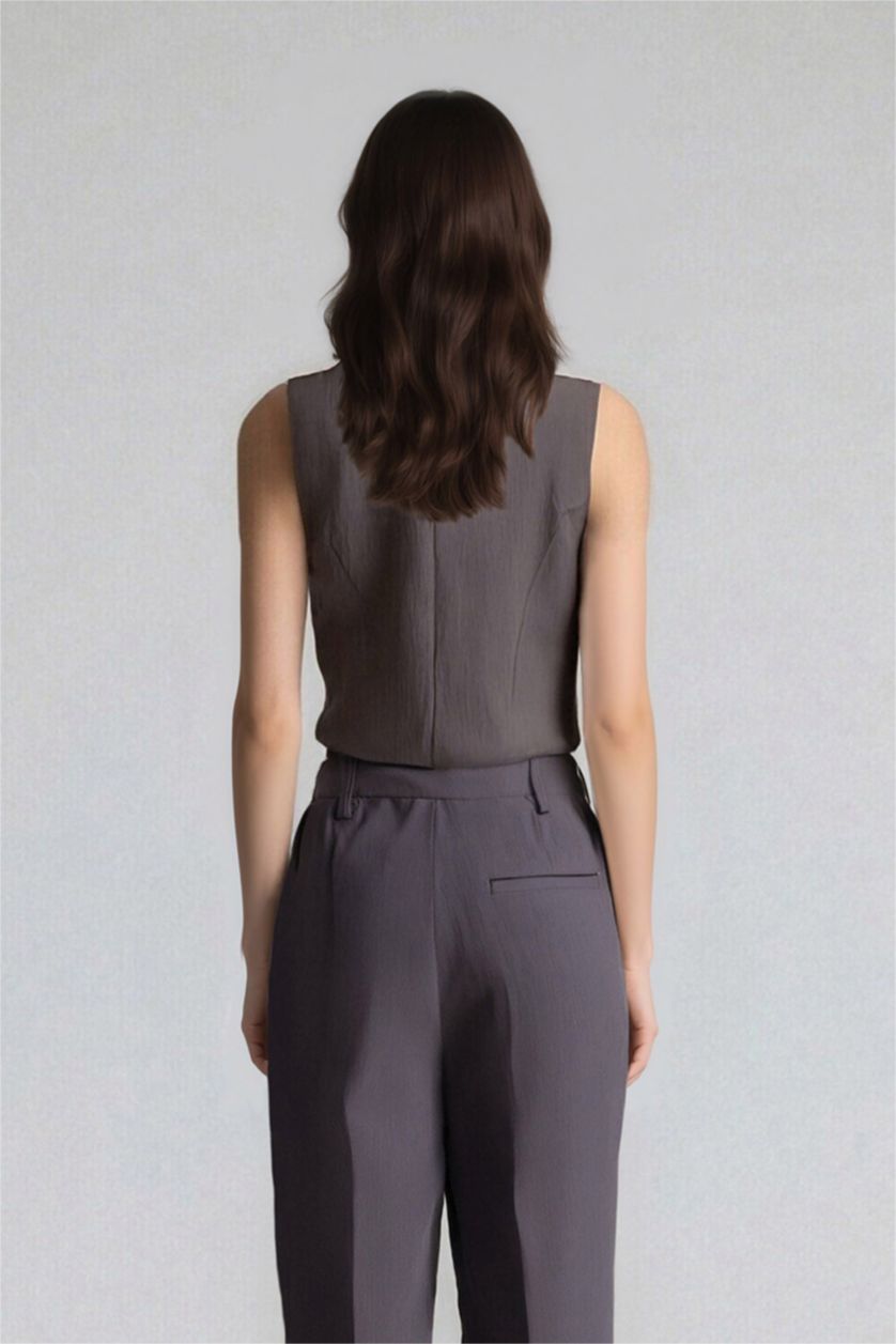 WOMAN Grey Melange V-Neck