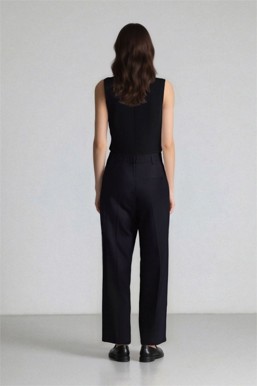 WOMAN Black Pocketed High Waist Wide Leg Trousers