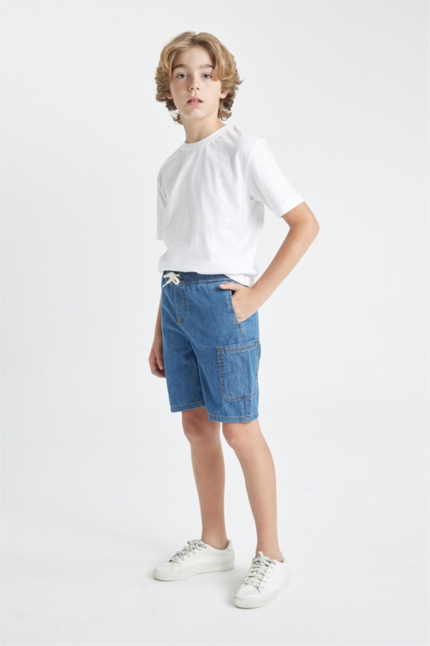 BOYS & TEENS Blue شورت جينز