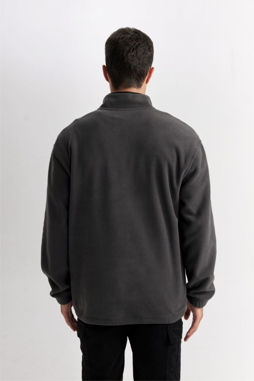 Men Anthracite Relax Fit fleece Sweatshirt