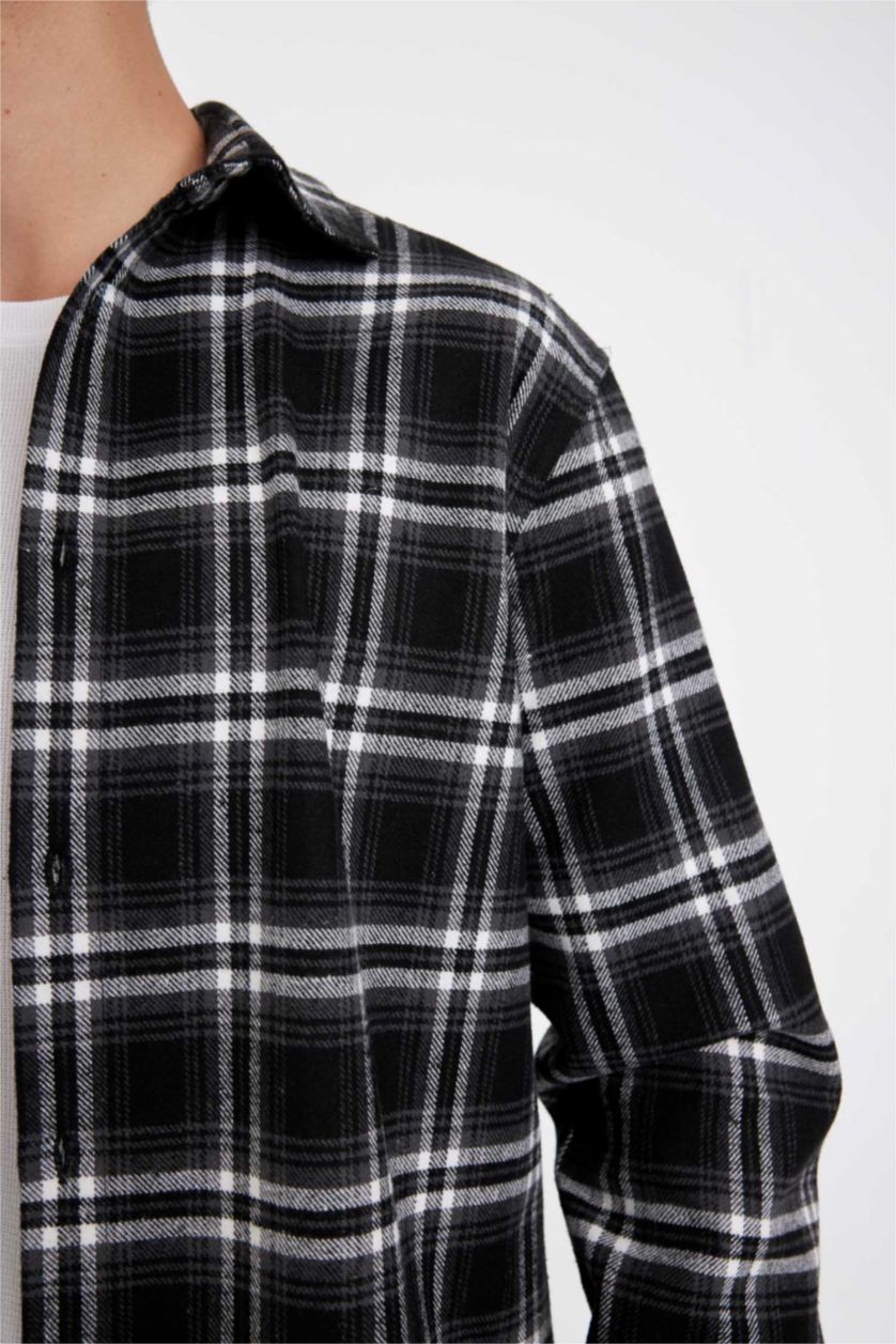 رجالي أنثرا Regular Fit Woodcutter Long Sleeve Shirt