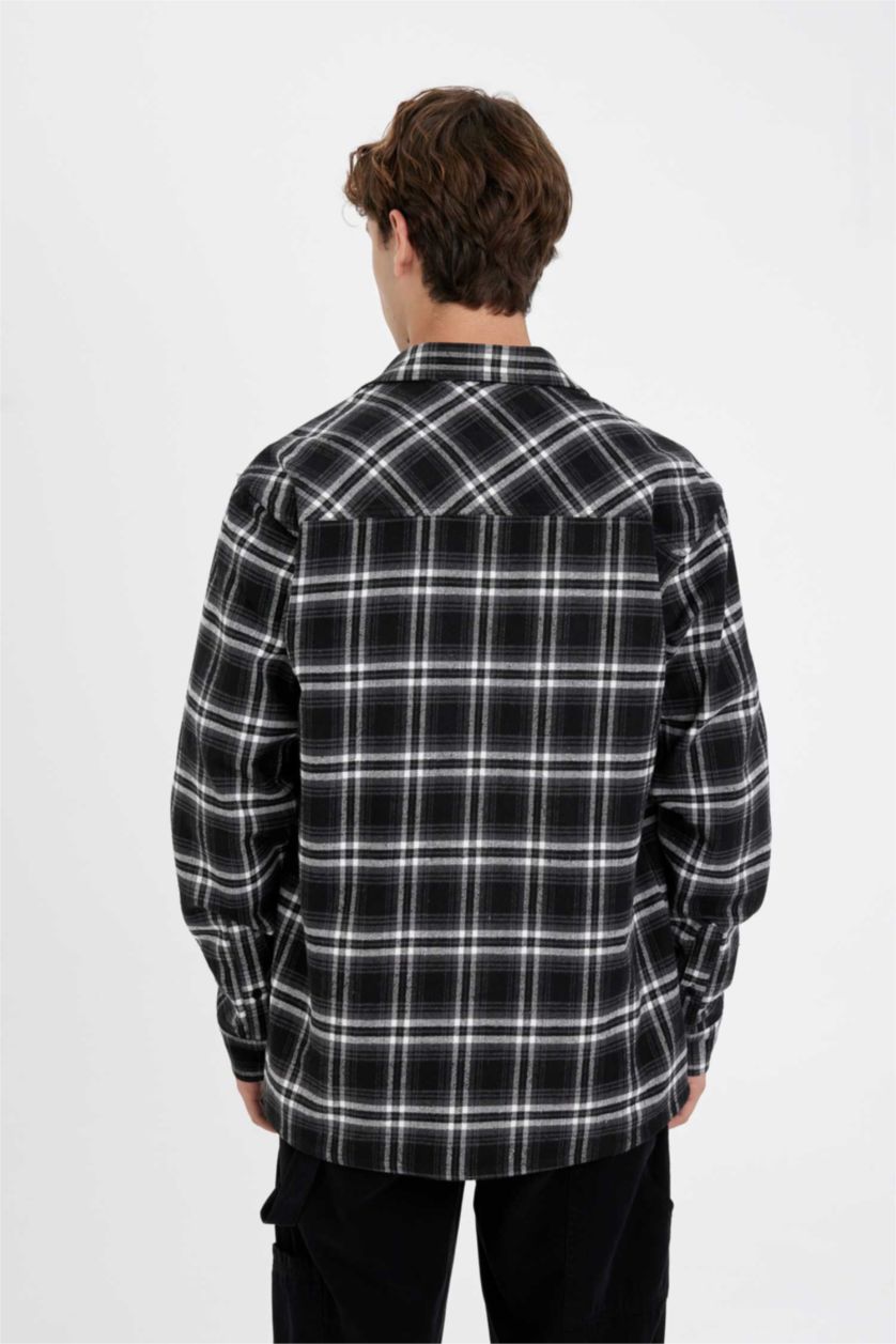 رجالي أنثرا Regular Fit Woodcutter Long Sleeve Shirt