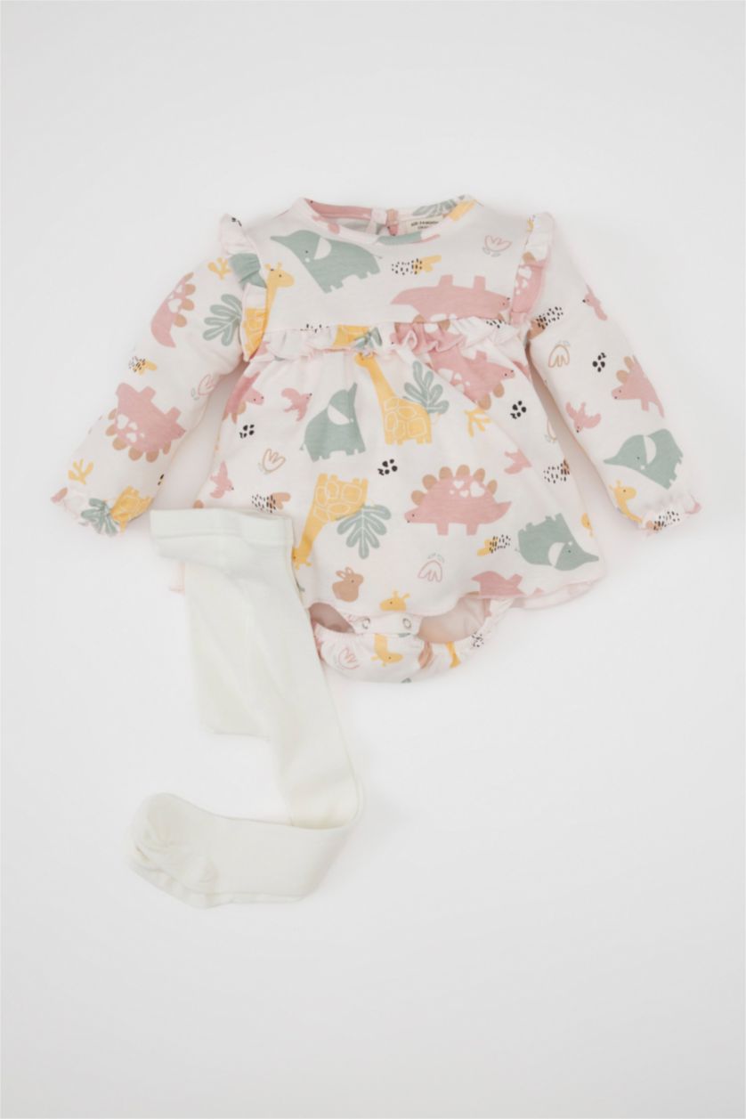 Малыши девочки Светло-розовый Комплект из 2-х вещей с длинным рукавом для малышей девочек