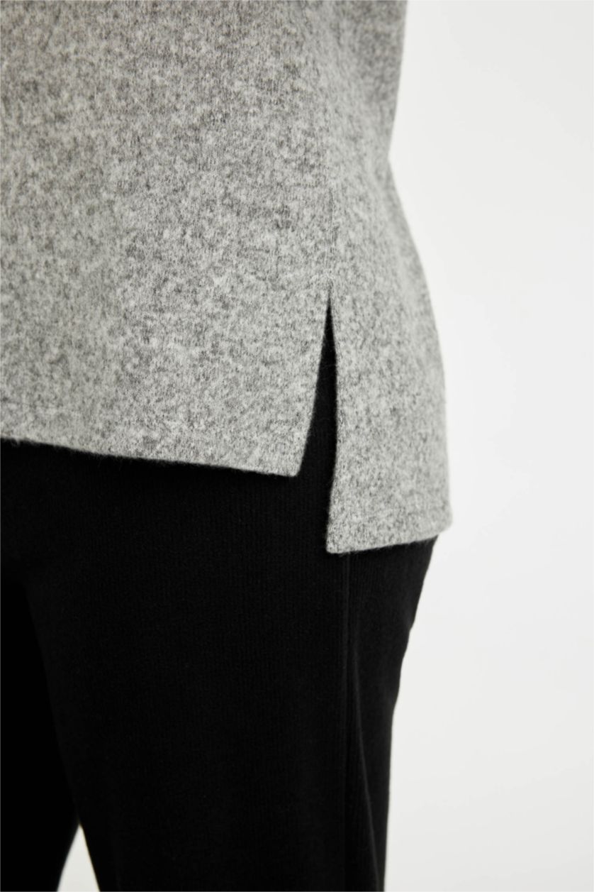 Женщины Серый меланж Футболка свободного кроя с принтом