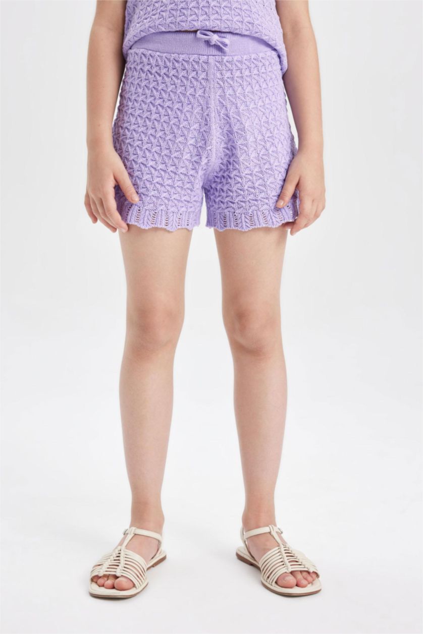 GIRLS & TEENS Lilac Girl Openwork Shorts