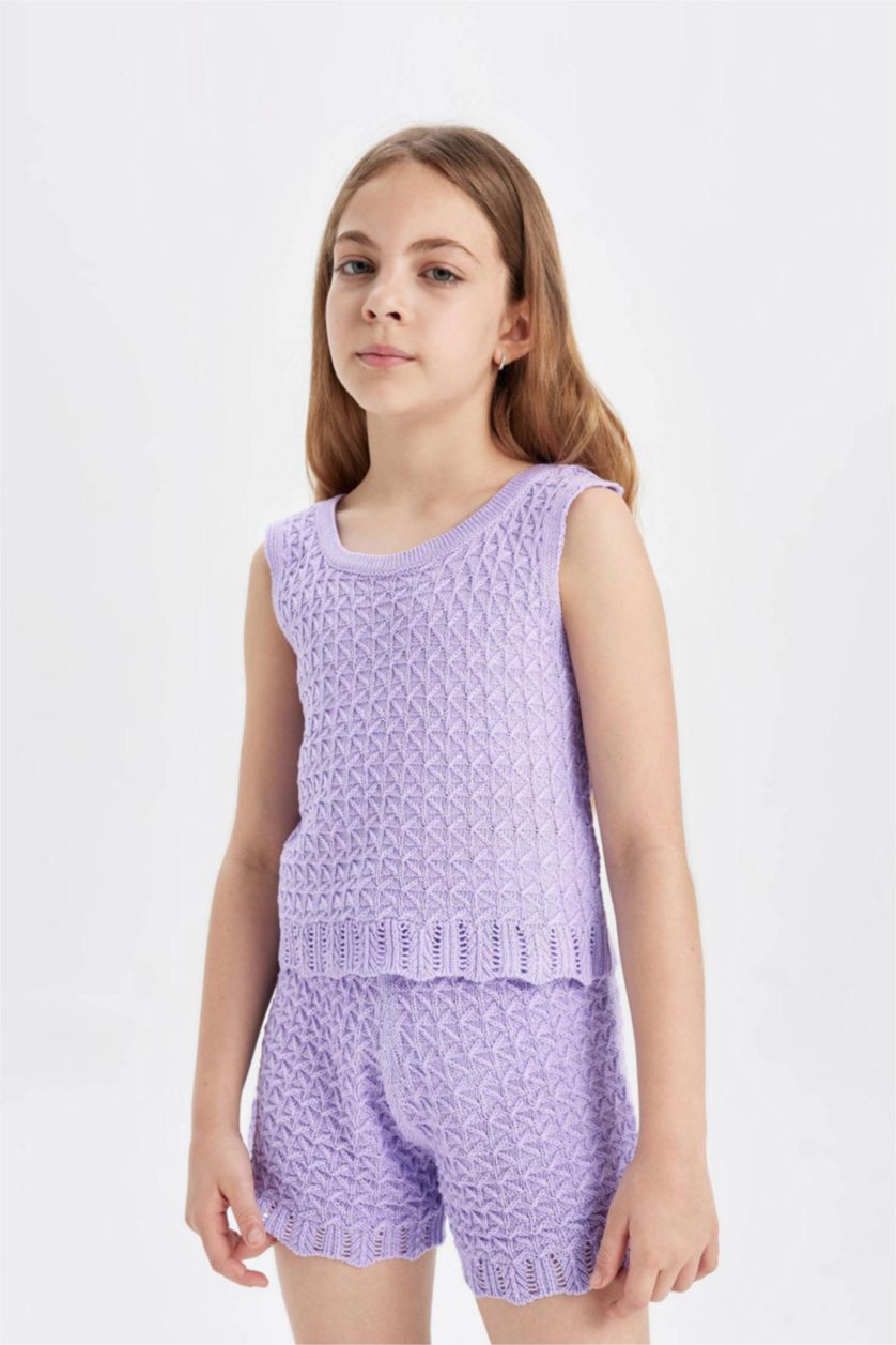 GIRLS & TEENS Lilac Girl Openwork Shorts