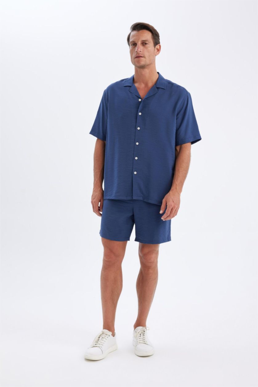 رجالي كحلي شورت ايروبين قصة مريحة