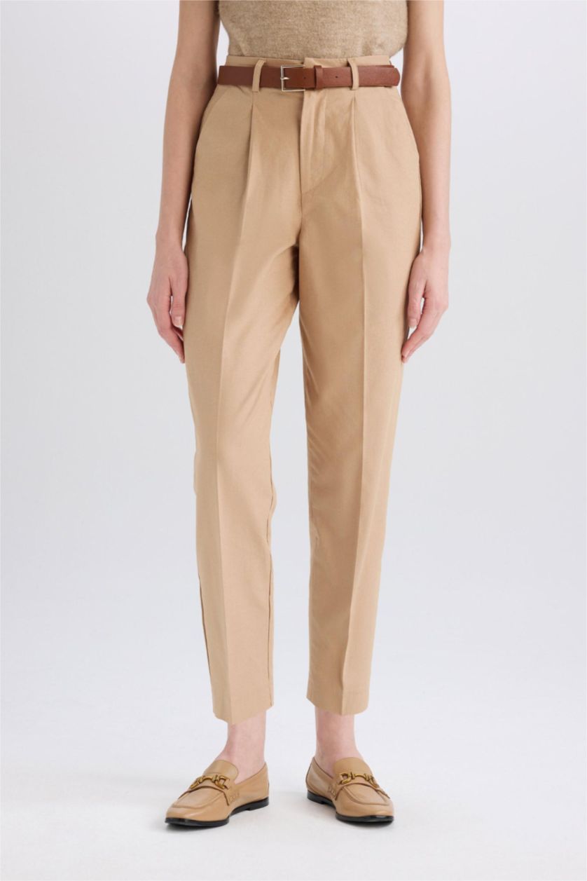 WOMAN Light Vison High Waist Carrot Fit Trousers