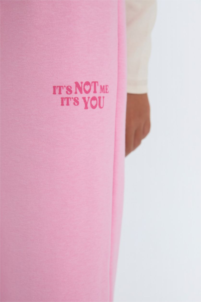 FILLES Rose Pantalon de survêtement large avec taille élastique et à imprimé pour fille