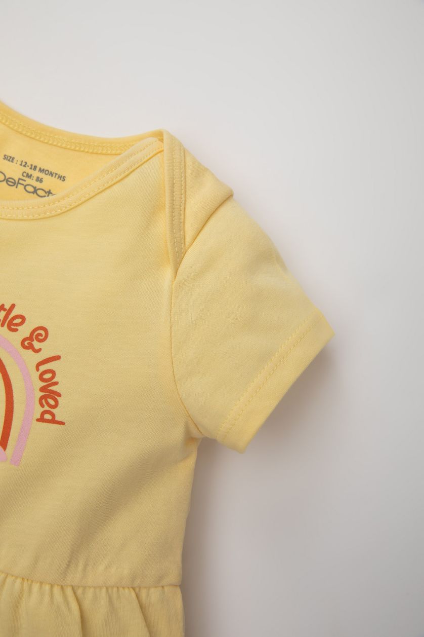 BABY GIRL Light Yellow Baby Girl Newborn Floral Cotton Jumpsuit