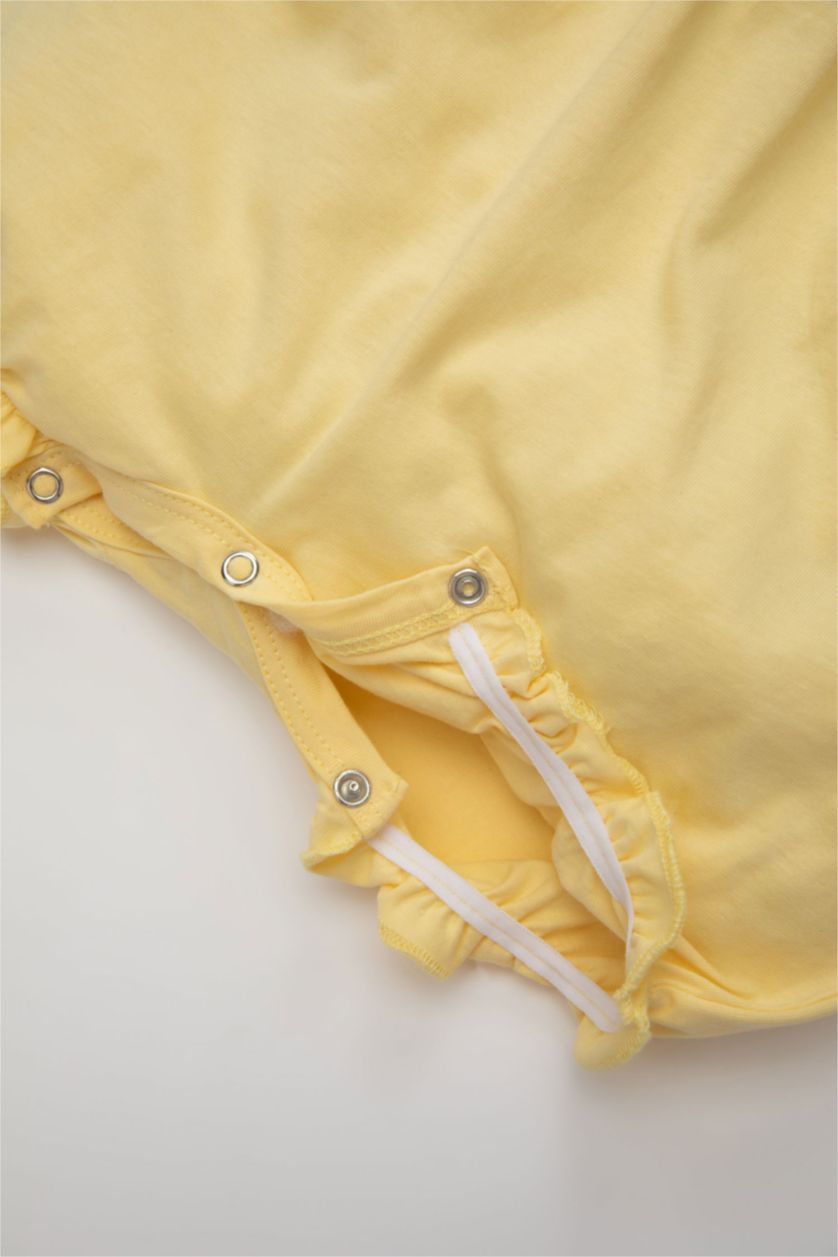 BABY GIRL Light Yellow Baby Girl Newborn Floral Cotton Jumpsuit