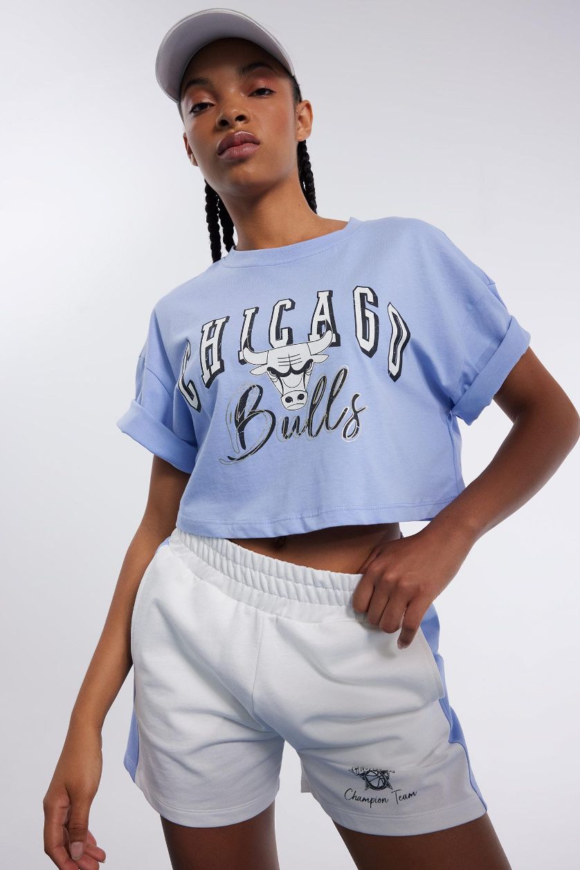 Kadın Ekru Baskılı Sporcu Şort