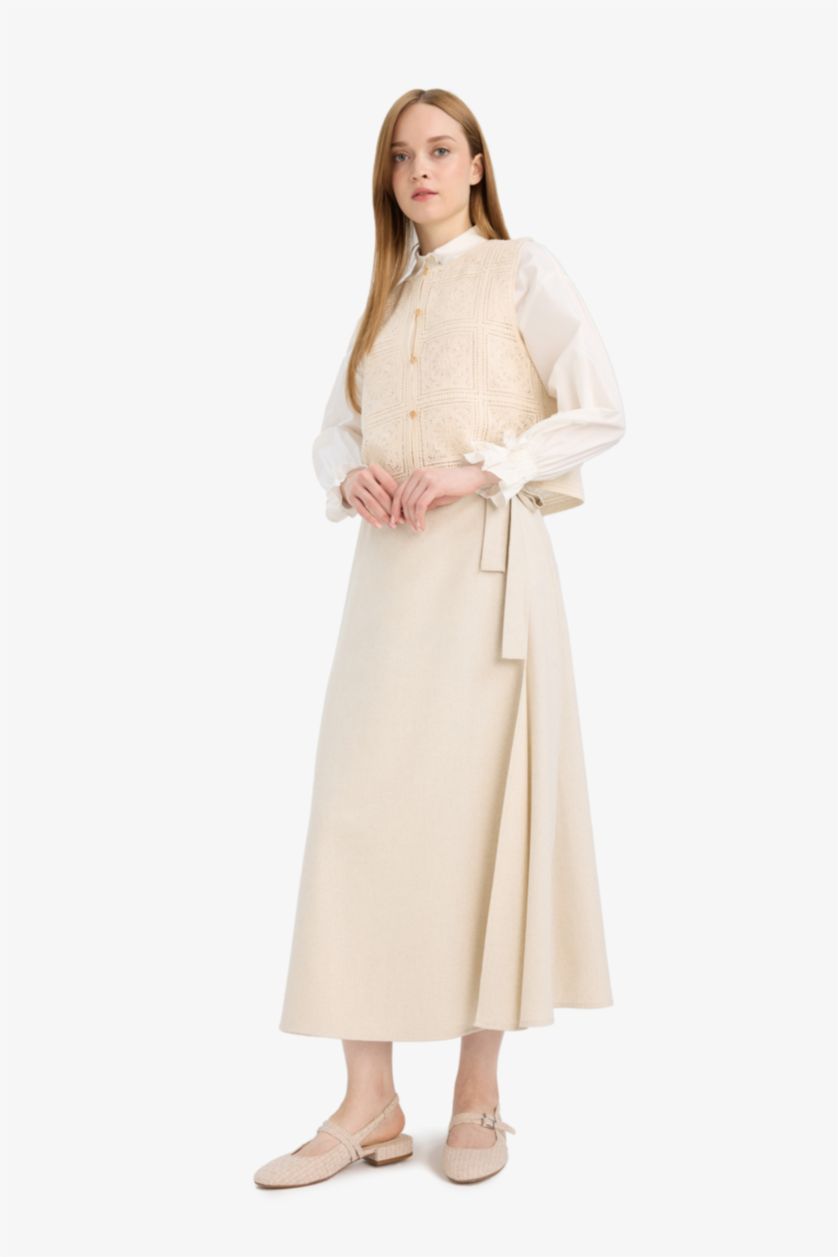 Kadın Bej Maxi Etek