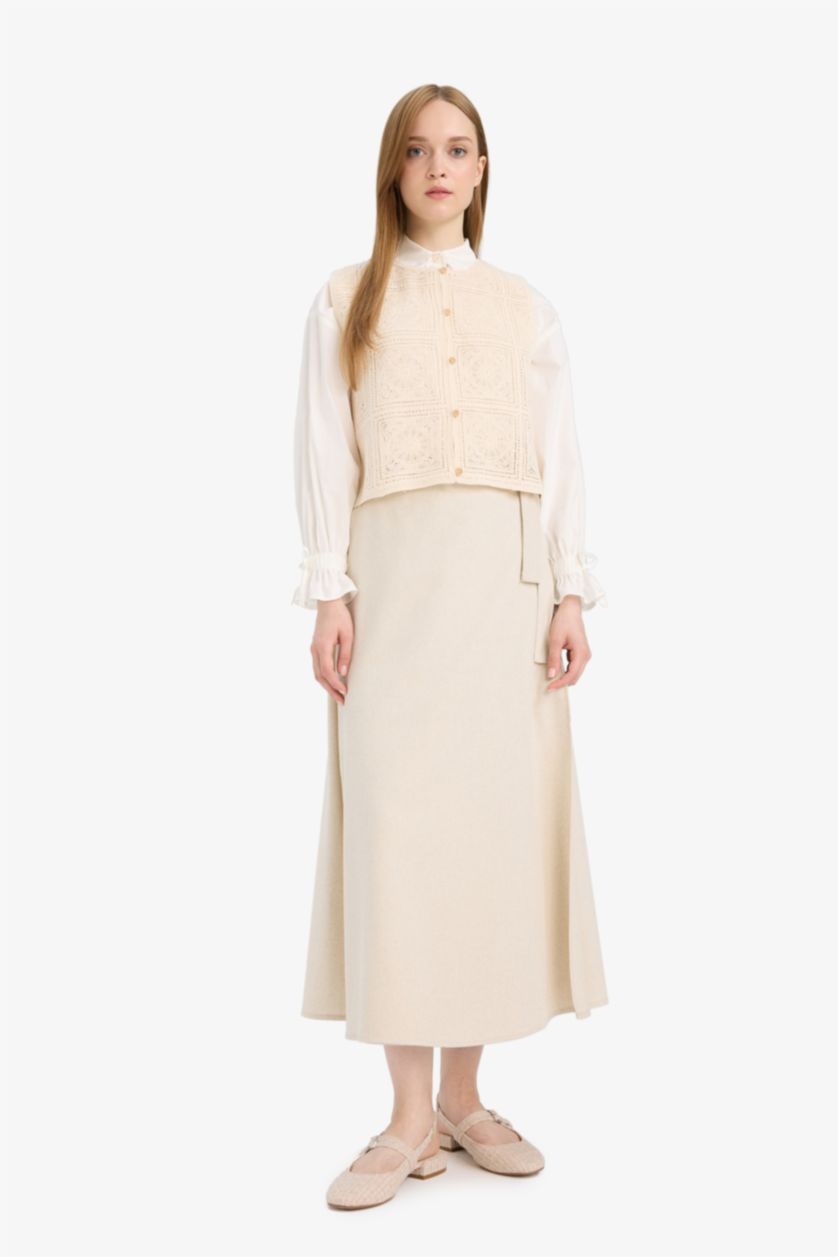 Kadın Bej Maxi Etek