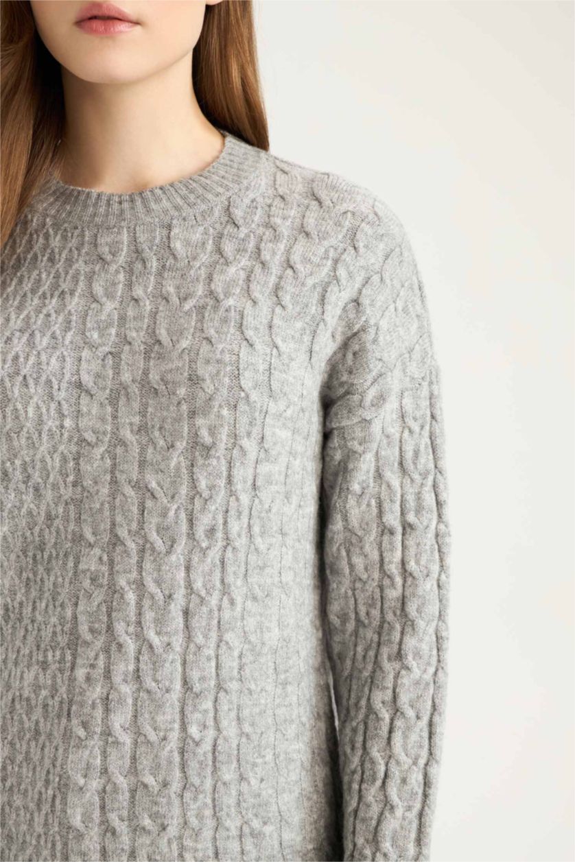 WOMAN Grey Regular Fit Crew Neck Tunic