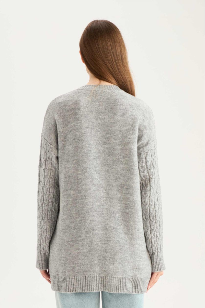 WOMAN Grey Regular Fit Crew Neck Tunic