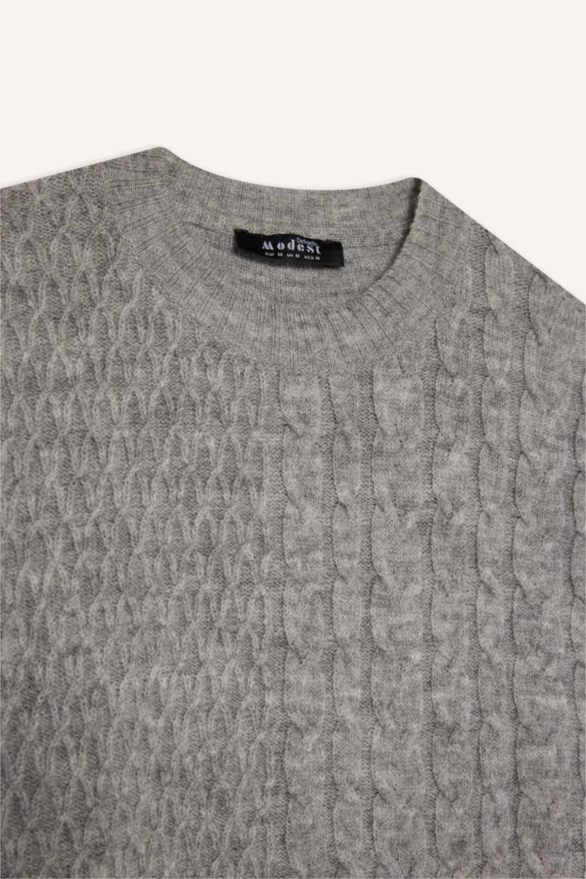 WOMAN Grey Regular Fit Crew Neck Tunic