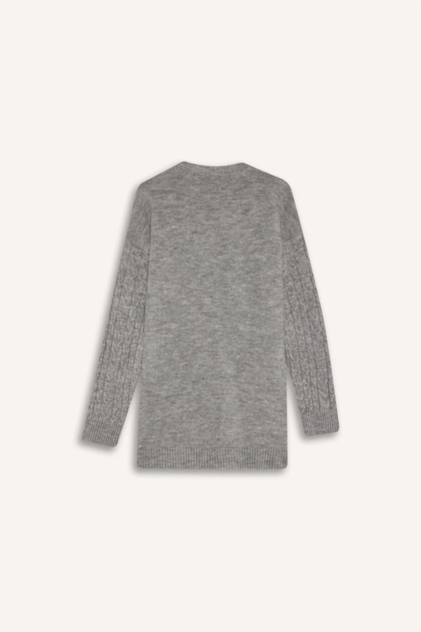 WOMAN Grey Regular Fit Crew Neck Tunic