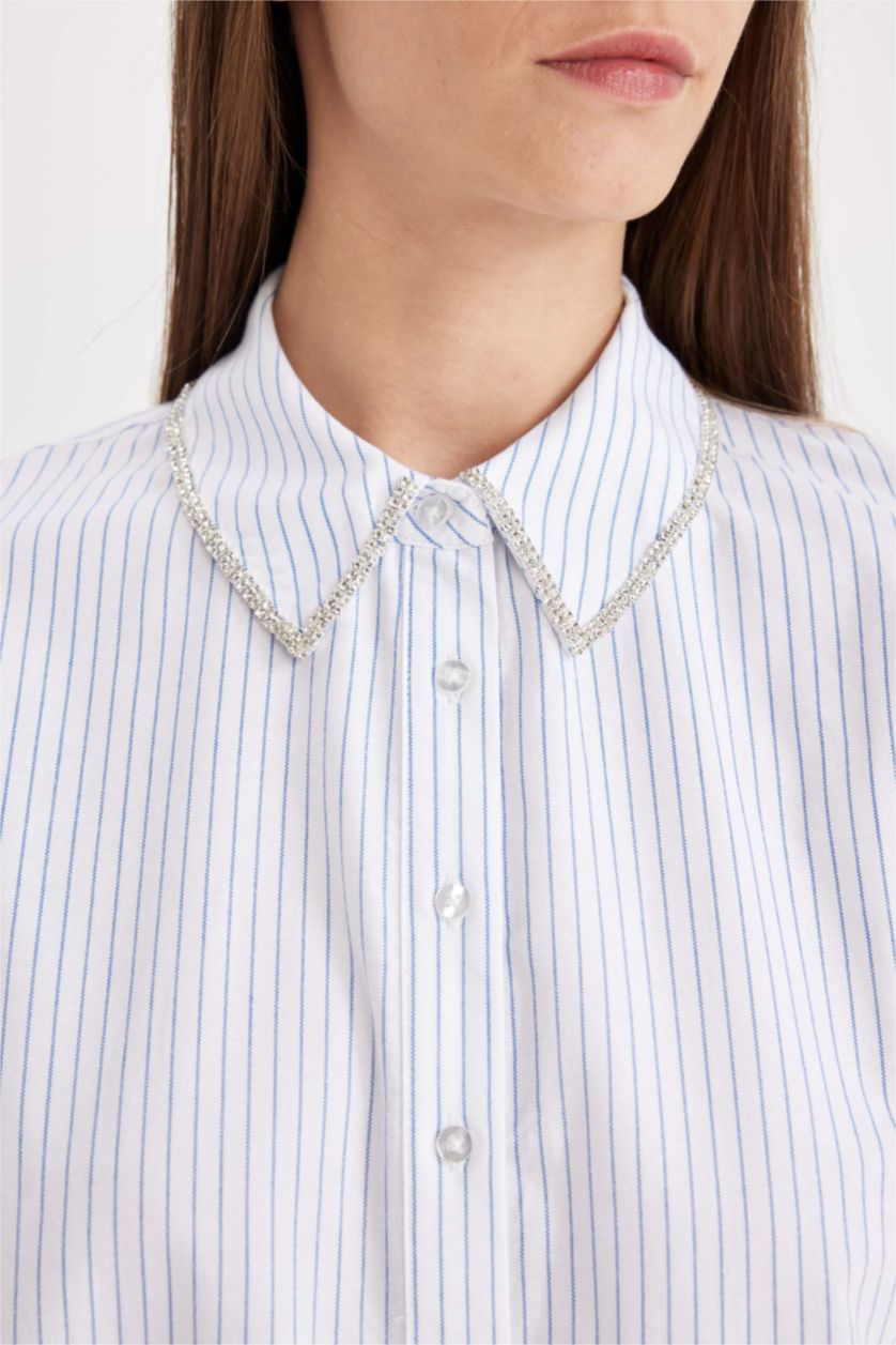 Әйелдерге АҚ үлкен пішім Ұзын жеңді көйлек