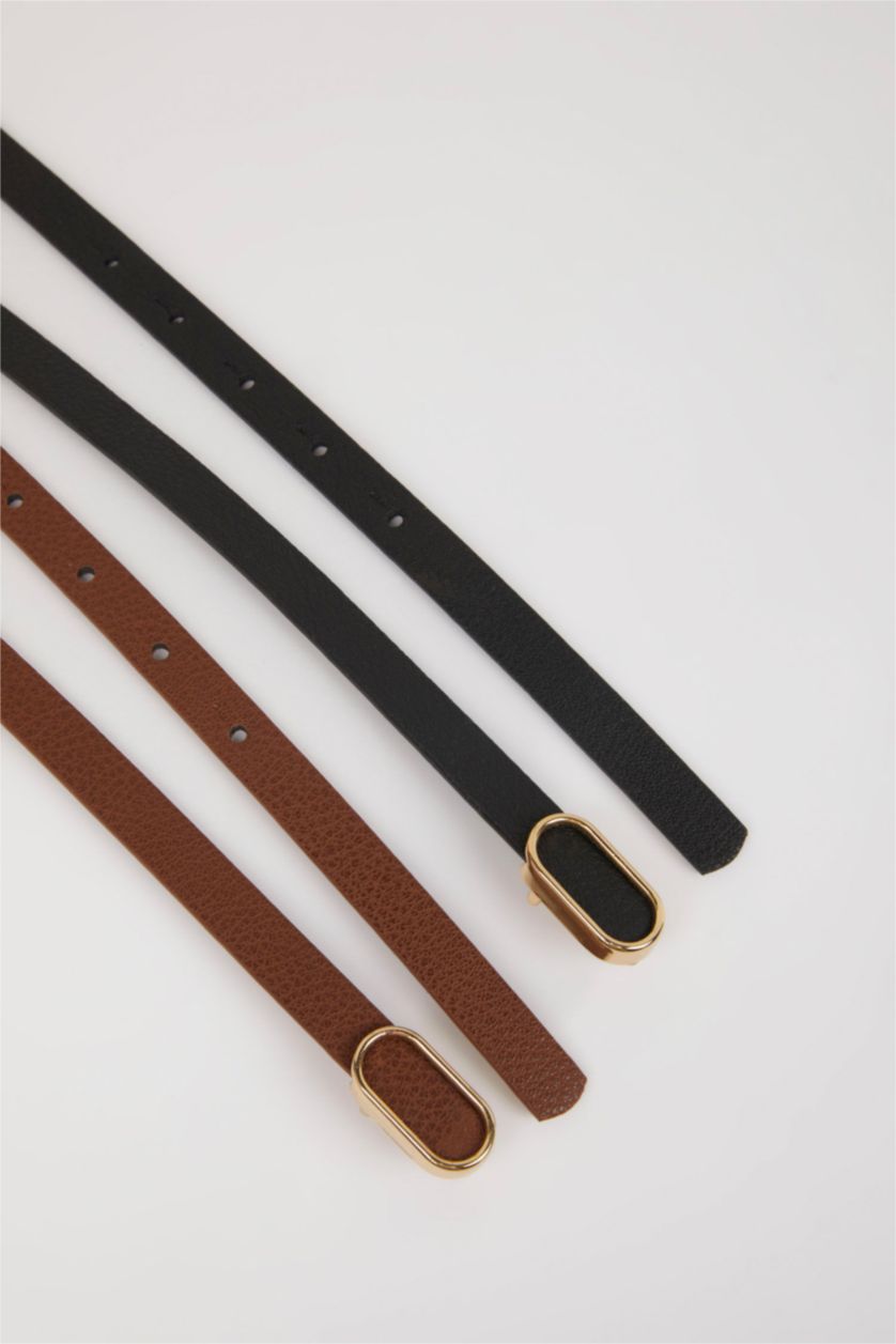 Kadın Karma Kadın 2'li Suni Deri Elbise Kemeri