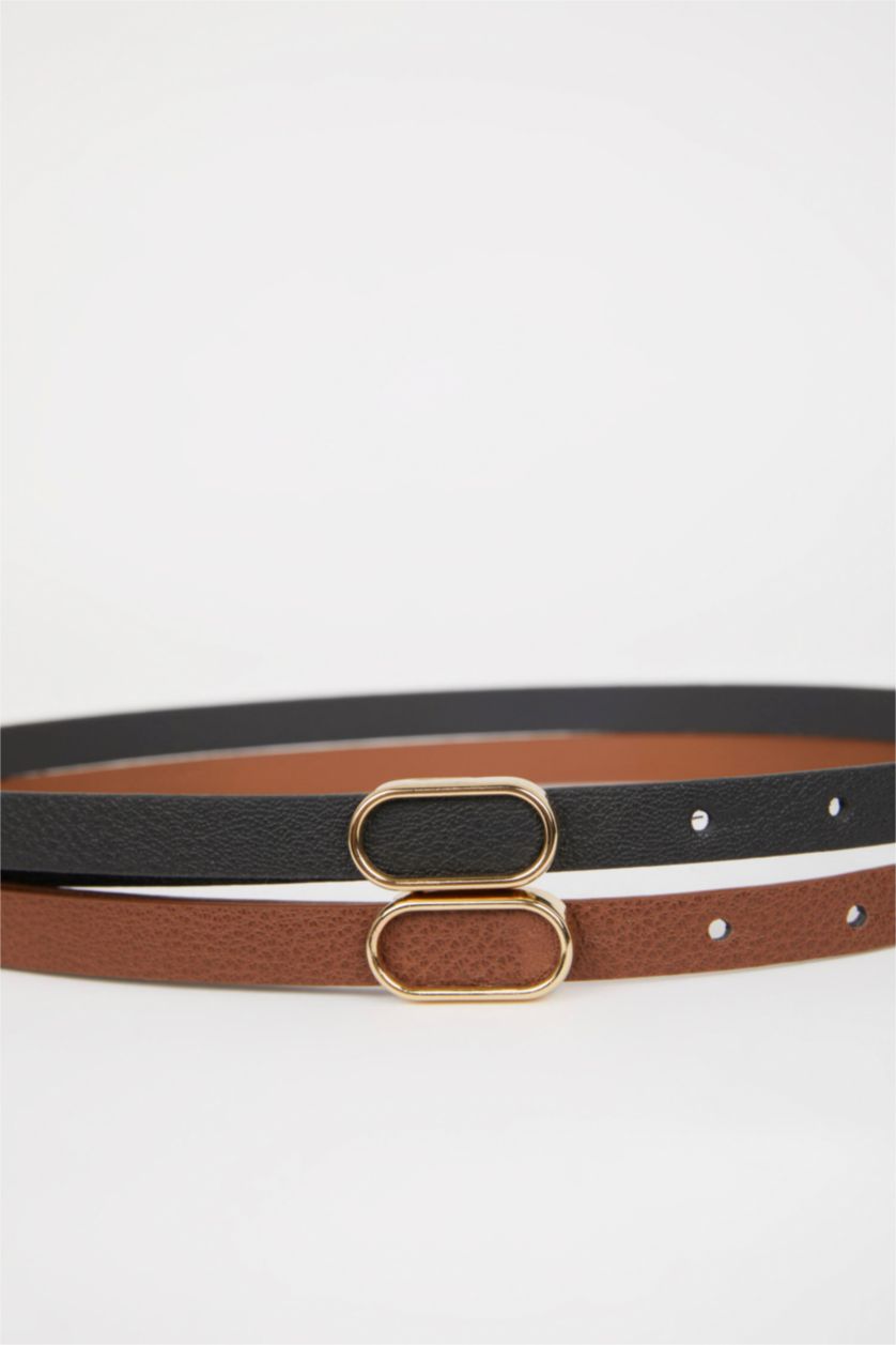 Kadın Karma Kadın 2'li Suni Deri Elbise Kemeri