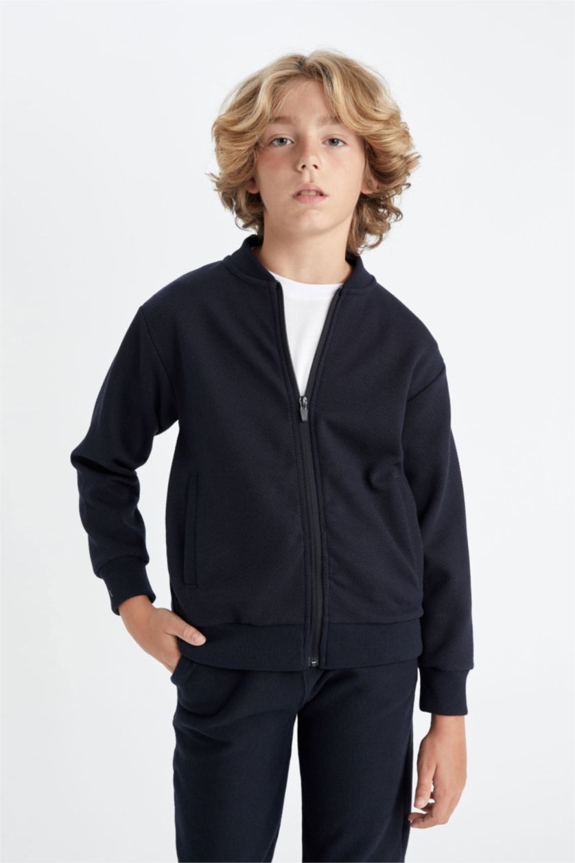 BOYS & TEENS NAVY Boy College Collar Bomber Jacket