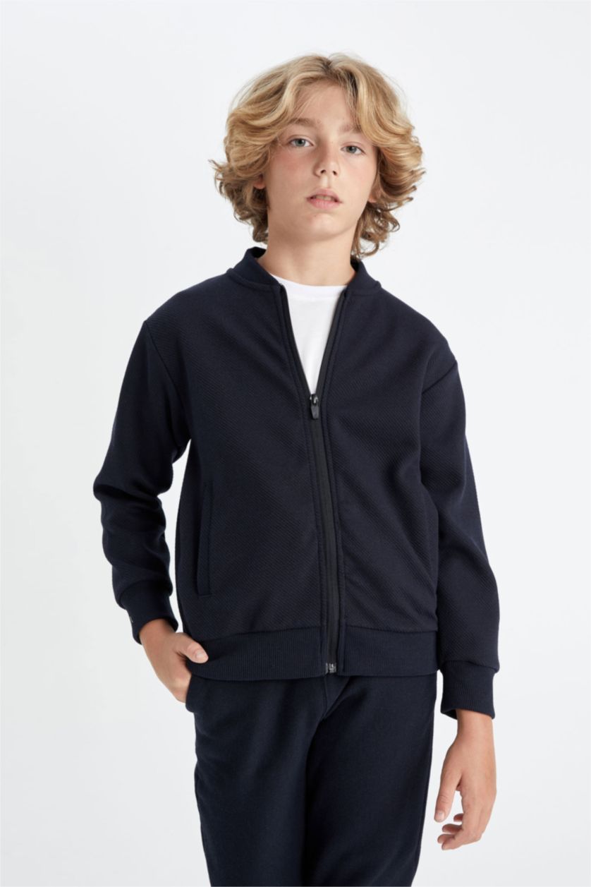BOYS & TEENS NAVY Boy College Collar Bomber Jacket