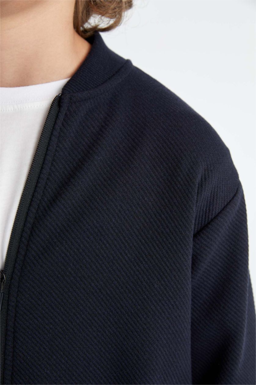 BOYS & TEENS NAVY Boy College Collar Bomber Jacket