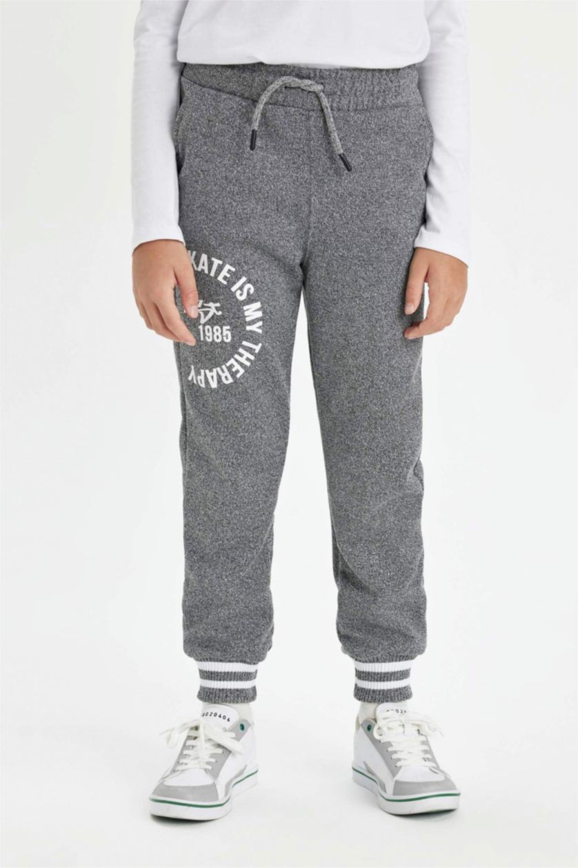 أولادي ميلانج رمادي بنطلون سويت بانتس اولادي جوجر تقيل قصة عادية