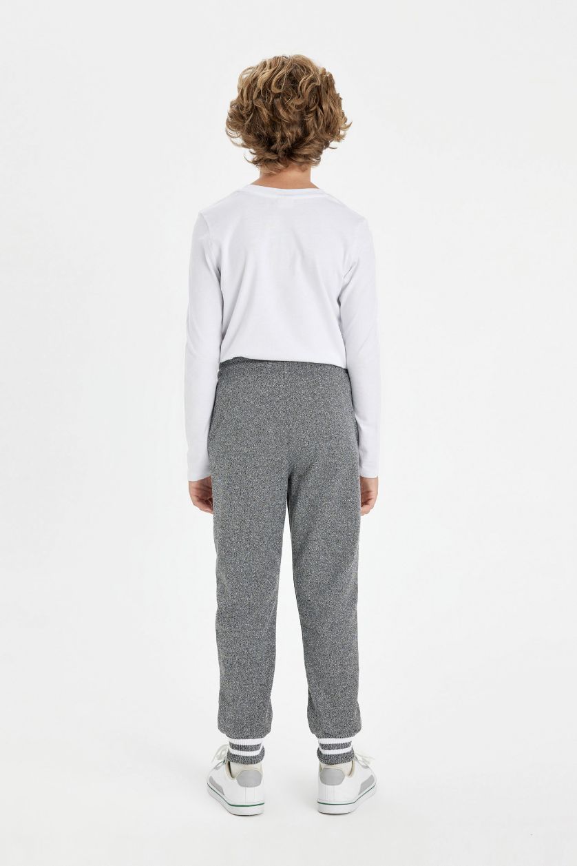 أولادي ميلانج رمادي بنطلون سويت بانتس اولادي جوجر تقيل قصة عادية