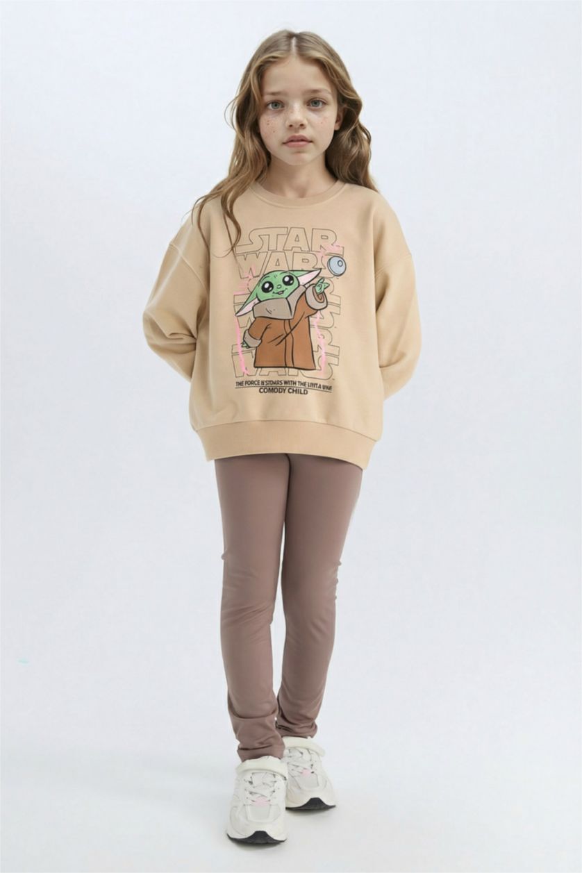 Қыздар Және Жасөспірімдер ашық реңк Қыздарға Star Wars релакс пішімі жануар дөңгелек жаға Свитер