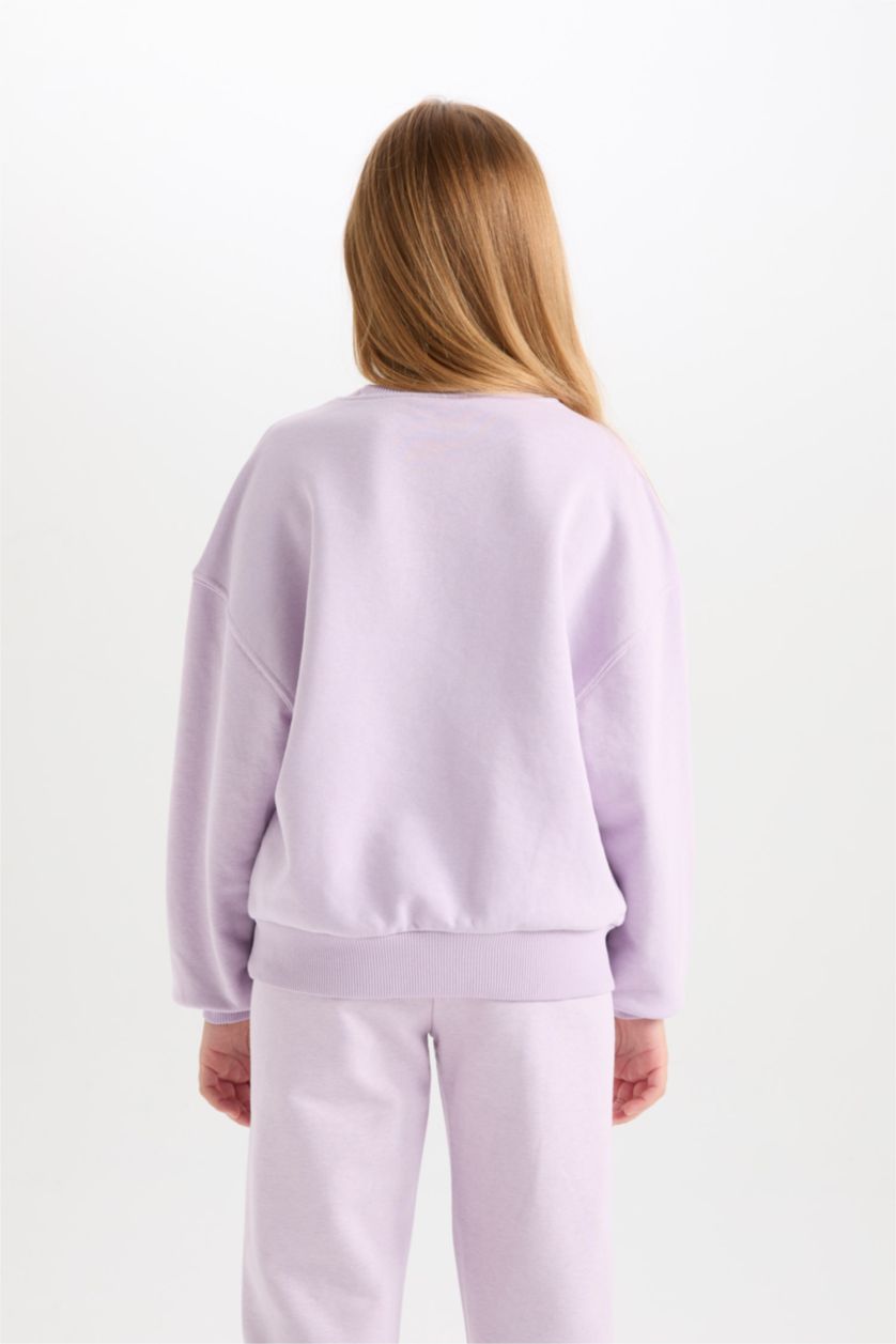 Девочки и подростки Сиреневый Свитшот Disney Lilo & Stitch свободного кроя с круглым вырезом