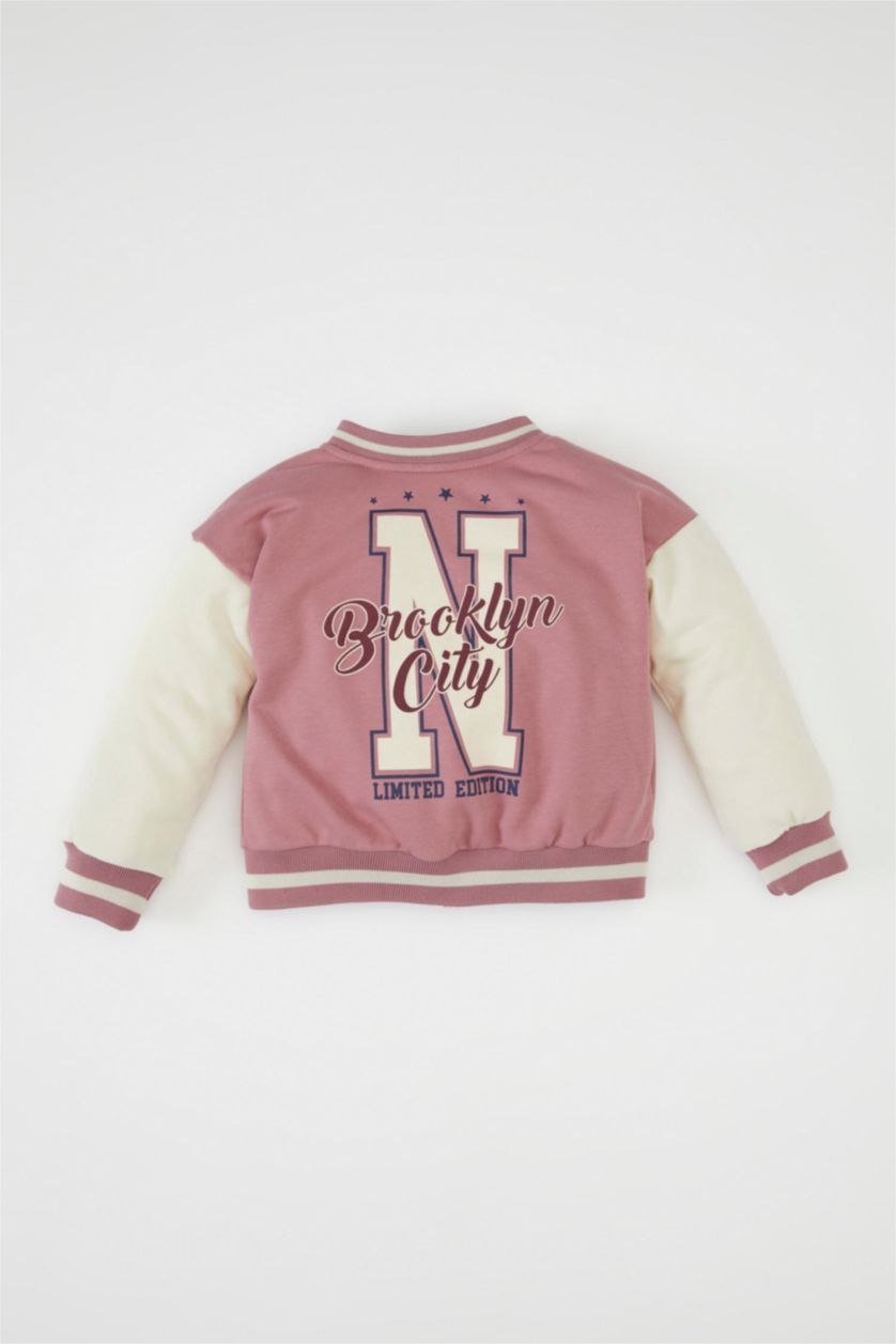 Kız Bebek Gülkurusu Kız Bebek Okul Kolej Yaka Nakışlı Çıtçıtlı Mevsimlik Hafif Bomber Ceket