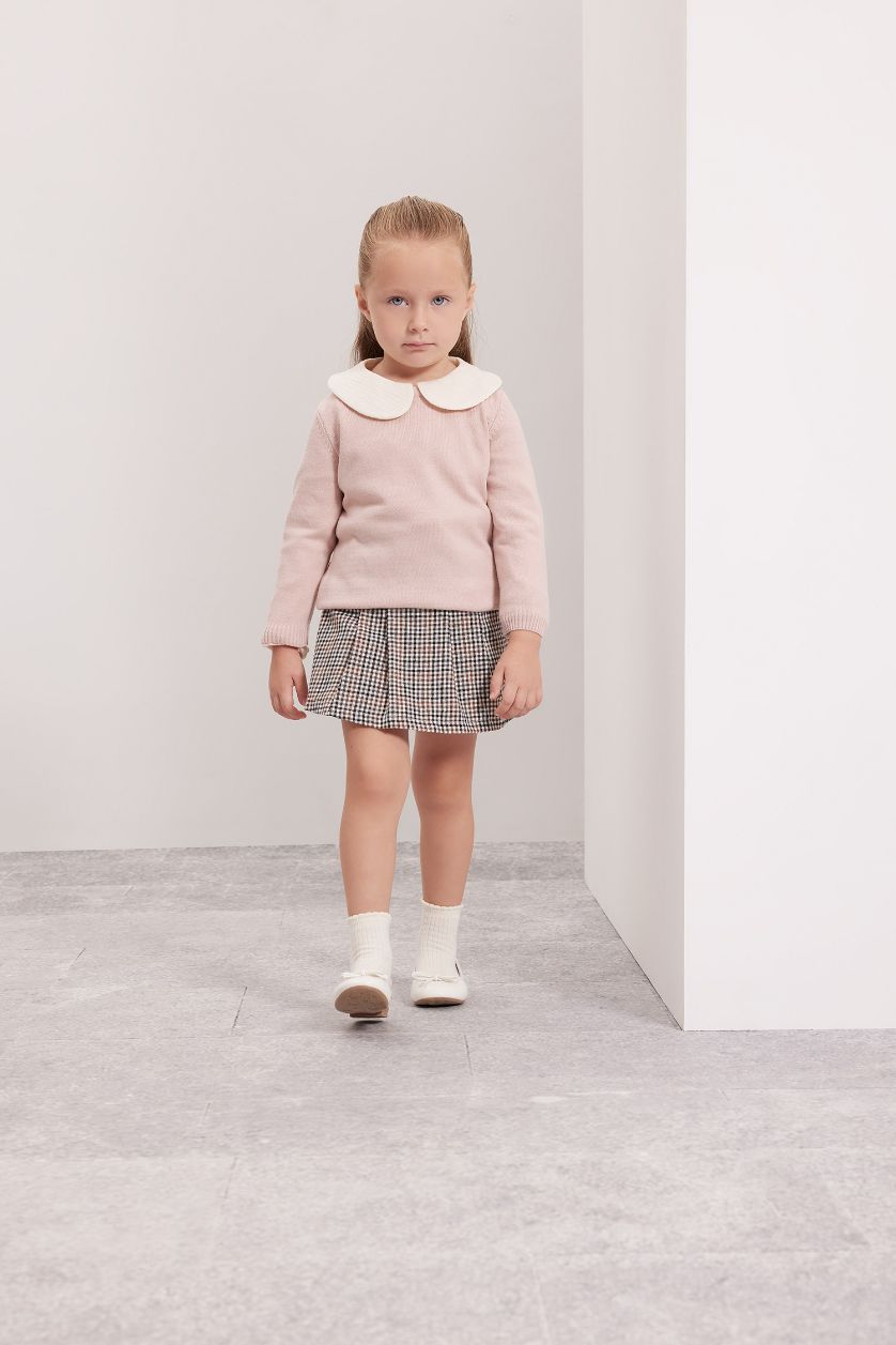 Малыши девочки Коричневый Юбка в клетку из фланели для малышей девочек